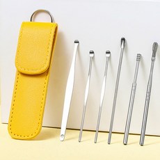 귀지제거 스테인레스 귀이개세트 세트 귀청소 휴대용 귀파개 6종 귀이개, 단품, 1, 6