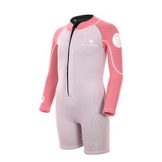 Maxim 孩童拼色拉鍊長袖連身泳裝 2.5mm