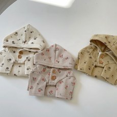 Grooming Dog 碎花寵物連帽T恤, 象牙白