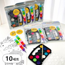 유치원 어린이집 생일 선물 답례품 포장 세트 단체 물감 구디백 유아 팔레트, 10세트, 미술놀이