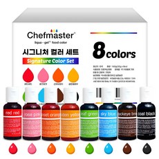 셰프마스터 리쿠아 젤 식용색소 시그니처컬러 20g x 8종 세트, 1세트