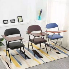 강의실 회의실 책걸상 일체형 간이 대학 고급 두께 해면+화이트보드, 편안한 블랙+화이트보드