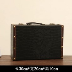 여행 턴백 소품 복고풍 촬영 사각 엔틱 가방 트렁크 레트로 트래블, 1개, A. 단일 검정색 휴대용