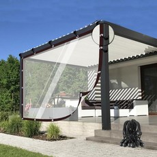 ZLRBN ONSMO 야외 커튼 투명 퍼걸러 커튼 방수 사이드 패널 정자 파빌리온 현관 단열 (색상: 투명 사이즈: 3x2.5m/9.84x8.2피트)