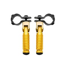 발통마켓 오토바이 보조발판 풋페그 90도 접이식 엔진가드 발판 크래시바, 골드, 2개