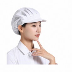 廚房工作帽餐飲工作帽食品工廠工作帽透氣防油煙衛生帽, 半網半布-白, 1個