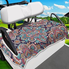 ENYORSE 골프 카트 시트 커버 - 에스닉 스타일 타월 담요 2/4인승용 부드럽고 통기성이 좋은 극세사 좌석을 시원하고 편안하게 유지 129.5cm x 78.7cm5, 퍼플 만다라