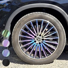 [주주파츠몰] 벤츠 GLC 휠마스크 데칼 홀로그램 스티커 X254 호환 용품, 휠마스크(4D카본블랙유광), 1개