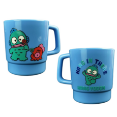 【食品級安全材質】日本三麗歐醜魚個性食品級水杯漱口牛奶咖啡可愛卡通防燙兒童PP, 醜魚綠色款1個×1個