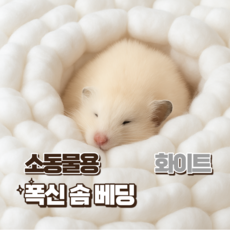 햄스터 솜베딩 솜집 목화솜 밥 겨울용 화이트 리틀띵즈 피그미다람쥐 슈가글라이더, 1개, 30g