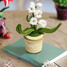 생화같은 공예 분재 장식품 원예 다발 조화 화분 차량용 나무 미니 소품, 초재방울꽃[재료 꾸러미] 튜토리얼 영상 포함