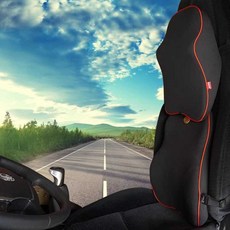 OG1 헤드레스트 차량용 목베개 트럭용 목쿠션 버스 트레일러 건설 차량 특수 차량 대형차 허리 지지대 메모리폼, 1개, 스타일 B 검정색 정장 (빨간색 트림 포함)