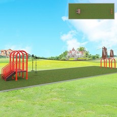 더블 짚라인 놀이기구 세트 액티비티 놀이터 어린이, 에메랄드 그린 짚라인 007