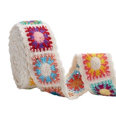 태슬 페이즐리 레이스 트리밍 진주 비즈 장식 리본 가랜드 파티 데코, 1개, 컬러풀 446