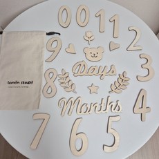 뉴본촬영 30일셀프촬영 50일셀프촬영 우드토퍼 세트 아기 셀프촬영소품, 1세트, 곰 날개+파우치