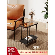 소파 협탁 옆 서랍 북유럽 블랙프레임 바퀴 수납 책상 이동식, 20 x 40 블랙 프레임+티 컬러