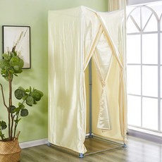 한행 접이식탈의실 소형 이동식 그늘천 커튼 간이 스튜디오 검은색 의류매장 학원, 공식 표준, 베이지 차양 천(소)