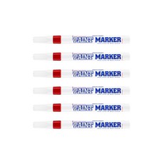 문화 세필 페인트 마카 3mm (PAINT MARKER) / 세필페인트마카 페인트마카펜 문화연필페인트마카 페인트마카세필 얇은페인트마카 흰색페인트마카 페인트마카금색 페인트마카흰색, 6개, 레드