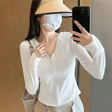 連帽防曬外套 冰絲輕薄透氣 UPF 50+ 修身顯瘦
