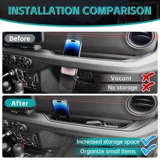 OUSUWO 2024 2025 지프 윈글러 JL JLU 4XE 루비콘 사하라 및 글래디에이터 JT 액세서리와 호환되는 그랩 바 트레이 오거나이저 조수석 손잡이 보관 상자 내