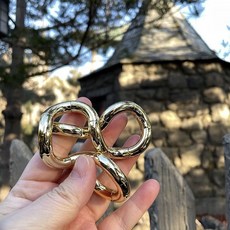 Tangle官方正版 扭扭樂寶石Gems 解壓神器 ADHD專注力訓練手指玩具繩, 【國創高配-正版Uniloop】金色, 1個