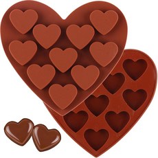 EPYHREHM 캔디 초콜릿 케이크 장식용 10개의 캐비티 하트 실리콘 몰드 2개 세트, EPYHREHM 캔디 초콜릿 케이크 장식용 10개의 캐