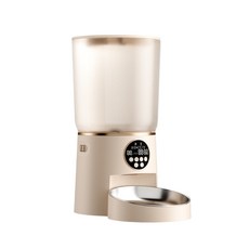 艾爾發寵物 AIWO 艾窩 小蠻腰寵物餵食器 按鍵款 寵物自動餵食器 語音餵食器 狗碗 貓碗 自動餵食 定時餵食器, 咖色, 1個