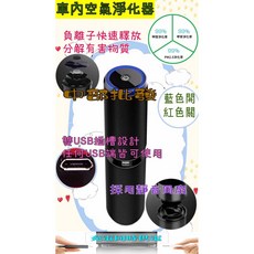 車內空氣淨化器 負離子淨化 PM2.5過濾 雙USB充電 靜音設計, 機子+