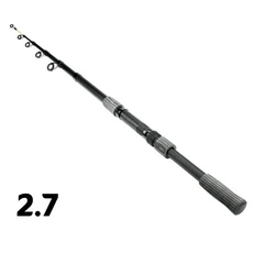 1.8m-3.6m 검은 탄소 섬유 낚싯대 짧은 주머니 휴대용 스피닝로드 루어 폴 텔레스코픽 잉어 송어 해변 물고, 06 2.7m, 06 2.7M