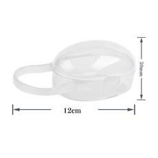 多色可吊掛奶嘴收納盒 奶嘴盒 奶嘴收納 寶寶奶嘴盒 奶嘴鏈 固齒器收納盒 奶嘴蓋 奶嘴防掉鏈 透明防塵盒, 透明色, 1個