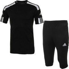 아디다스 기능성 반팔티 7부 반바지 운동복 세트 남여공용 트레이닝복 블랙 + ALS 마스크