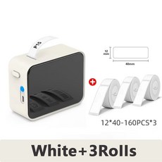 life P15 미니 열전사 라벨 프린터 포켓 BT 접착 스티커 용지 D110 Q30 P1, White Add 3Rolls