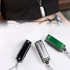 다팜몰 미니 하모니카 특이한목걸이, 블랙