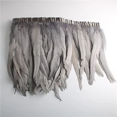 수탉 꼬리 깃털 트림 코크 트리밍 공예 원피스 스커트 카니발 의상 10 야드 30-35cm 12-14 인치, 01 10 Yard, 04 gray