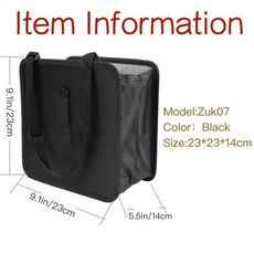 차량용 접이식 쓰레기통 휴대용 다기능 좌석 등받이 걸이 보관 가방 방수 보관 가방, 1)블랙