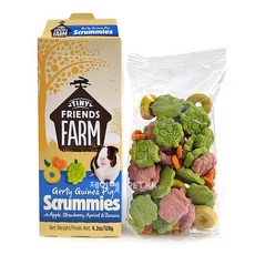 제이펫 슈프림펫 거티 스크러미스 - 사과&딸기&살구&바나나 토끼 기니피그 친칠라 햄스터 간식, 120g, 1개