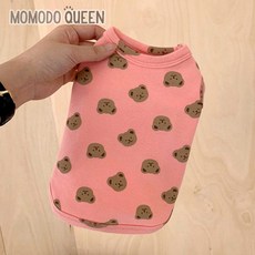 모모도퀸 큐티베어 애견 간절기 긴팔티 강아지옷, 핑크, 1개