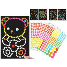 제니미엘 스티커 꾸미기 모자이크 스티커북 퍼즐 스티커 치매예방 모자이크 스티커 컬러링북 DIY, 클래식 10P, 1세트