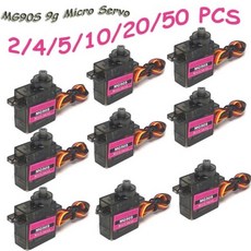 2-50Pcs MG90S 9g 마이크로 서보 메탈 기어 180 360 RC 헬리콥터 비행기 RC 보트 자동차 Trex 450 로봇 암 업그레이드 부품, [01] 2Pcs 180 Degree