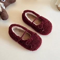 몽글리본퍼플랫 아동 보아털 메리제인 퍼슈즈 겨울 유아 실내화 폭신 따뜻한 아기신발 남아 여아 키즈 털슬리퍼