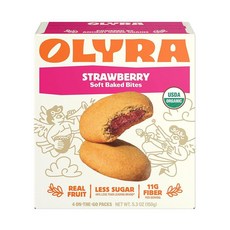 Olyra 유기농 딸기로 채워진 아침 식사 비스킷 4개 37.4g(1.25온스) 254494, 37.4g