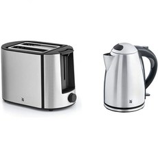 WMF 부에노 프로 토스터 스테인리스 스틸 이중 슬롯 토스터 번 부착구 포함 870W 스텔리오 주전자 스테인리스 스틸 1.7L 전기 주전자 라임스케일 필터 포함 240, WMF 부에노 프로 토스터 스테인리스 스틸, 이중 슬롯