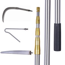강력한 3.4m 8인치 조경용 전정톱 2 장대 무브러시, 1개, 2.1m 3단 옐로우 슬리브 봉, 기본 색상