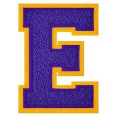 11.4cm(4-1/2인치) 셔닐 레터 패치 퍼플 레터맨 재킷 패치 아이언 온 레터 패치 의류용 대표팀 레터 패치 (레터 M), E