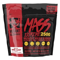 Mutant Mass Extreme 2500肌肉增強劑Jacked Berry Blast口味, 1個, 2.72kg
