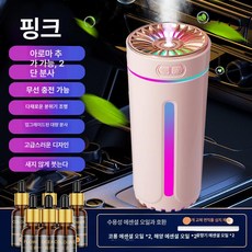 차량용 미니 가습기 회사 독서실 캠핑용 가정용 책상용 탁상용, 핑크 무선최고사양모델 코튼코어6개, 기본 모델명/품번