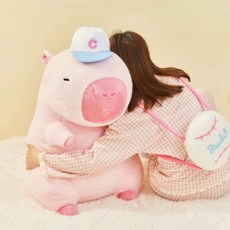 글로아픽 초대형 카피바라 인형 콧물 애착 봉제인형 카피바라 대왕 동물 모찌 귀여운 거북이 100cm, 1개, I. 핑크 카피바라 70cm 대형 백팩