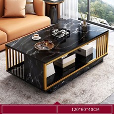 대리석 거실테이블 수납형 거실 소파 테이블 거실 티테이블 1200mm, 블랙