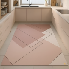 헤토르누 잘라쓰는 주방매트 특대형 방수 미끄럼방지, 1개, 핑크 스퀘어
