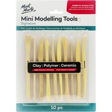 몬트 마르트 박스우드 미니 점토 조형 도구 10개 세트. 양끝이 있는 20개 제공. 자르기 조각하기 다듬기에 적합, 몬트 마르트 박스우드 미니 점토 조형 도구 10개 세트
